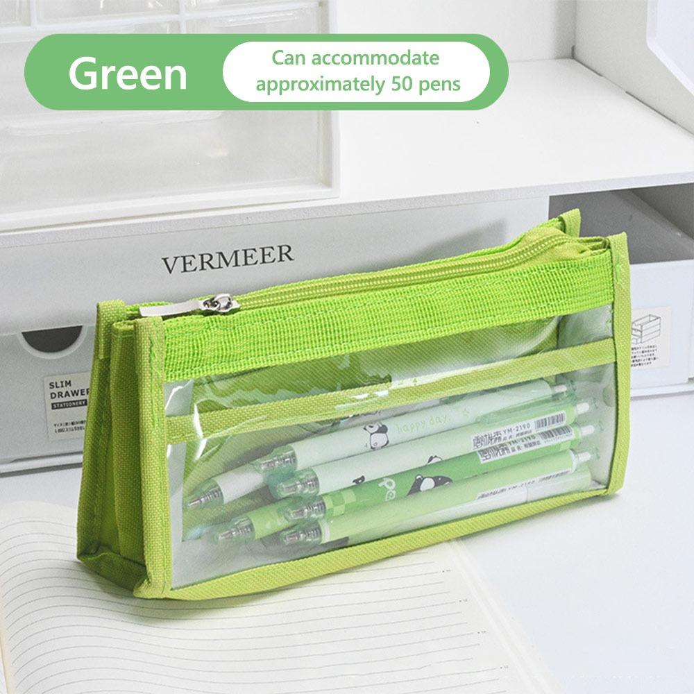 Multi-layer Pen Bags Triangle Zipper Stationery Bag High Value Student Stationery