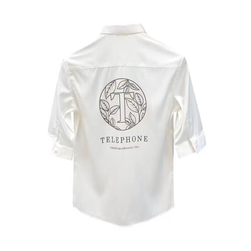 Pánský pruhovaný top na jaro a léto, chladivý, prodyšný, business, na dojíždění, košile s krátkým rukávem a límečkem