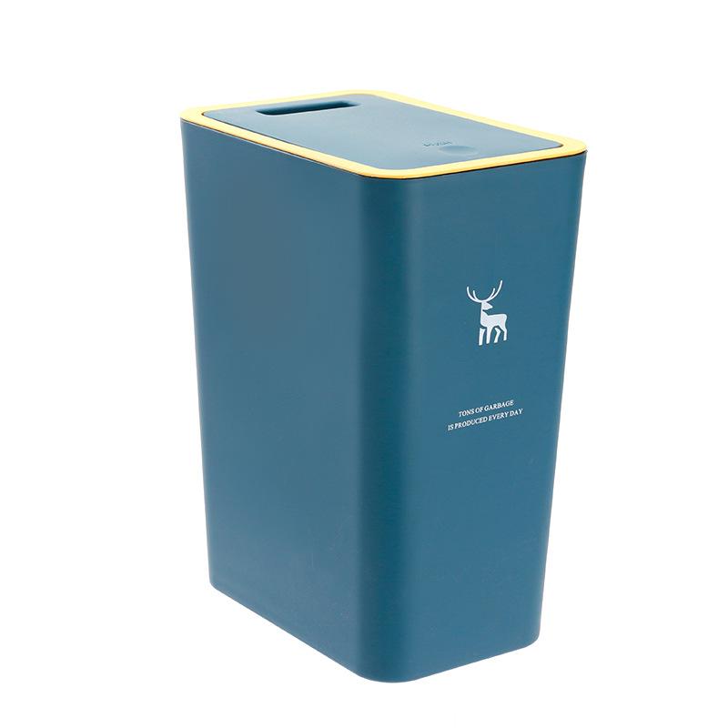 Luxurious Press-Lid Large Capacity Plastic Trash Can for Home, Kitchen, Bathroom, and Living Room