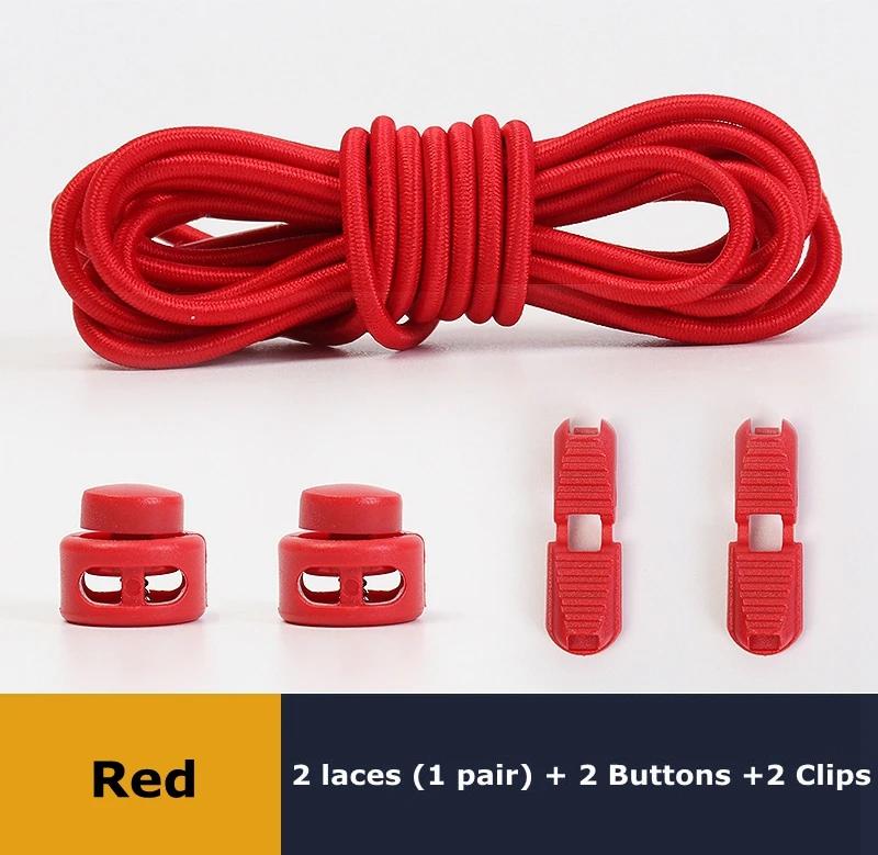 No Tie Shoe Laces Suitable for All Shoes Round Spring Lock Elastic Shoelaces Quick Wear in 1 Second Hiking Sports Lazy Shoelace