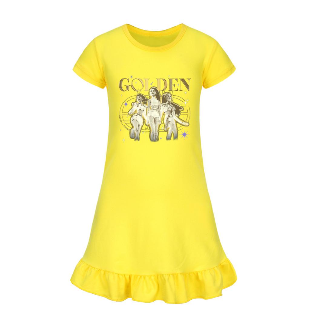 5161 Kids Girls Mira Zoey Rumi Printed Ruffle Short Sleeves Casual Dress