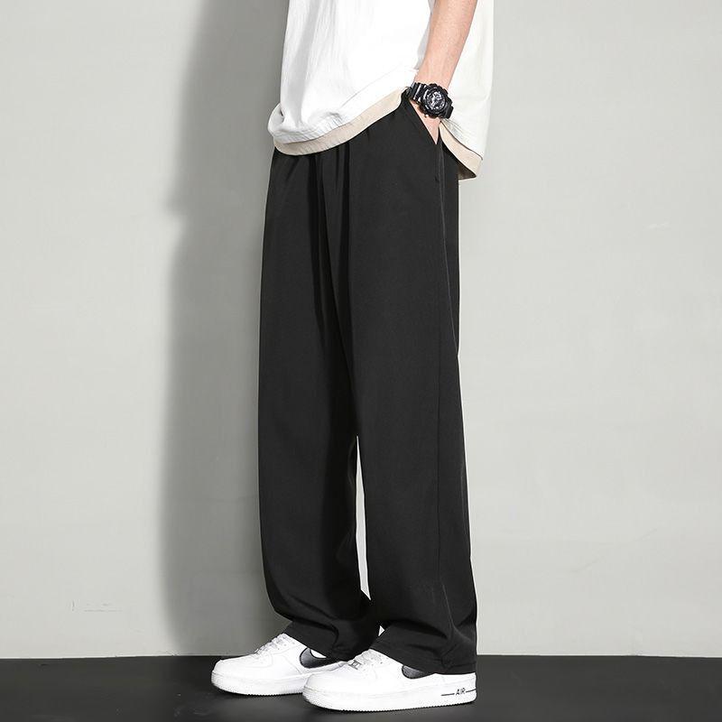 

Summer Men s Quick-Drying Ice Silk Loose Sports Casual Long Pants (2026) 5XL for 190-210 jin чорний