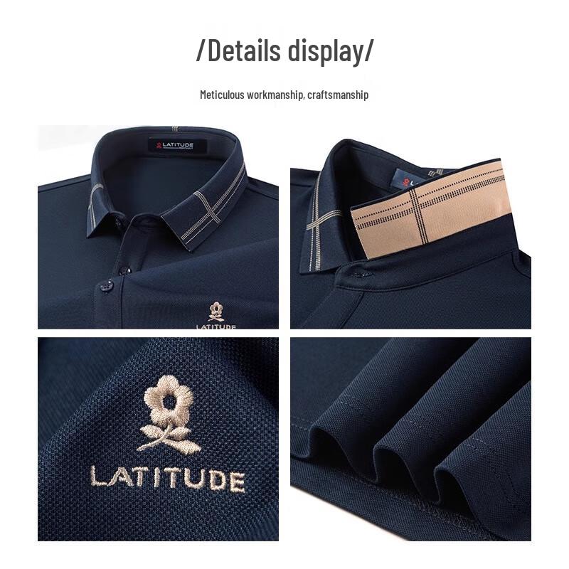 MONTAGUT Men's Silk Blend Long Sleeve Polo T-Shirt