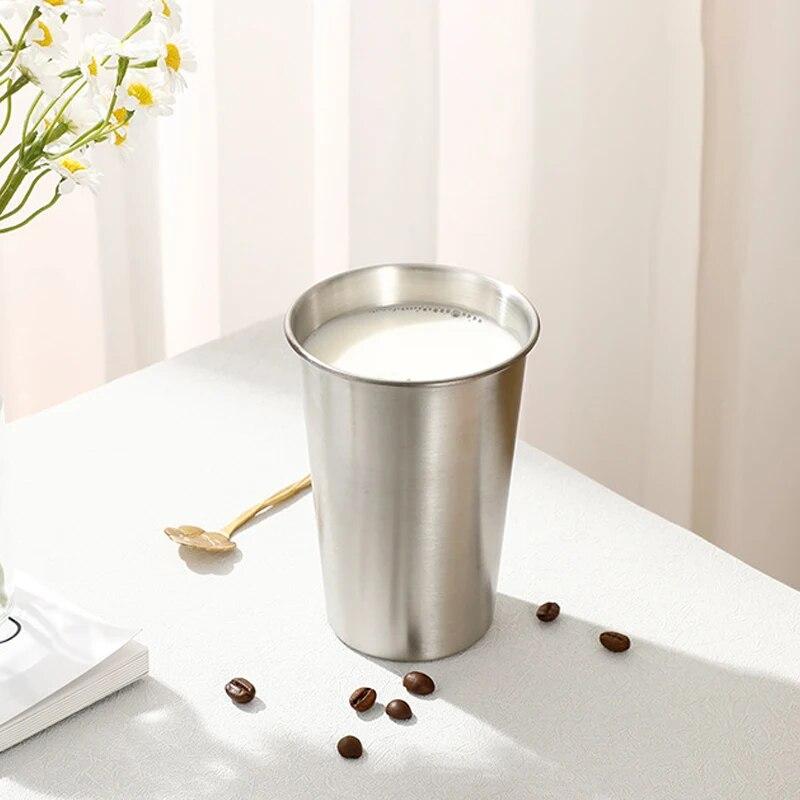 Single-layer Stainless Steel Outdoor Camping Beer Cups Large-capacity Water Cups Curling Cups Milk Tea Coffee Cups
