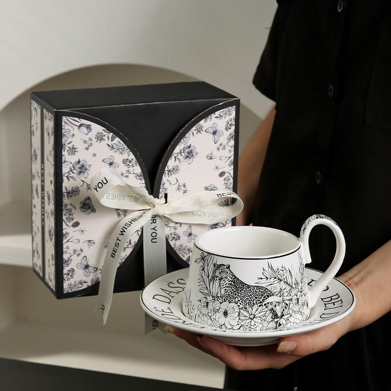 Hongyuetang Retro Keramik Kaffeetasse & Untertasse Set