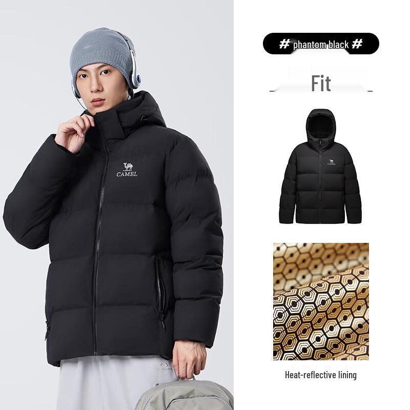 Camel M14CR07638 Unisex Hooded Puffer Down Jacket