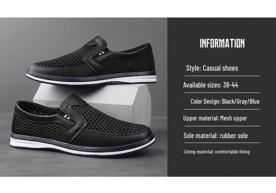 Men's Breathable Mesh Slip-on Shoes - Summer Casual Sock & Driving Style