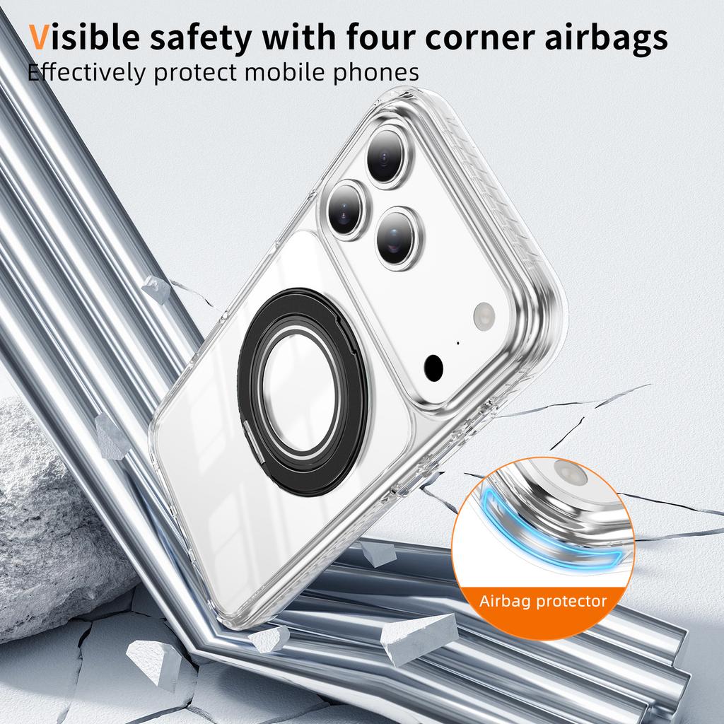 Magnetic 360° Stand for iPhone 12-17 Pro Max Case  Magnet Wireless Charging Kickstand Cover for iPhone 15 16 17 Pro Max