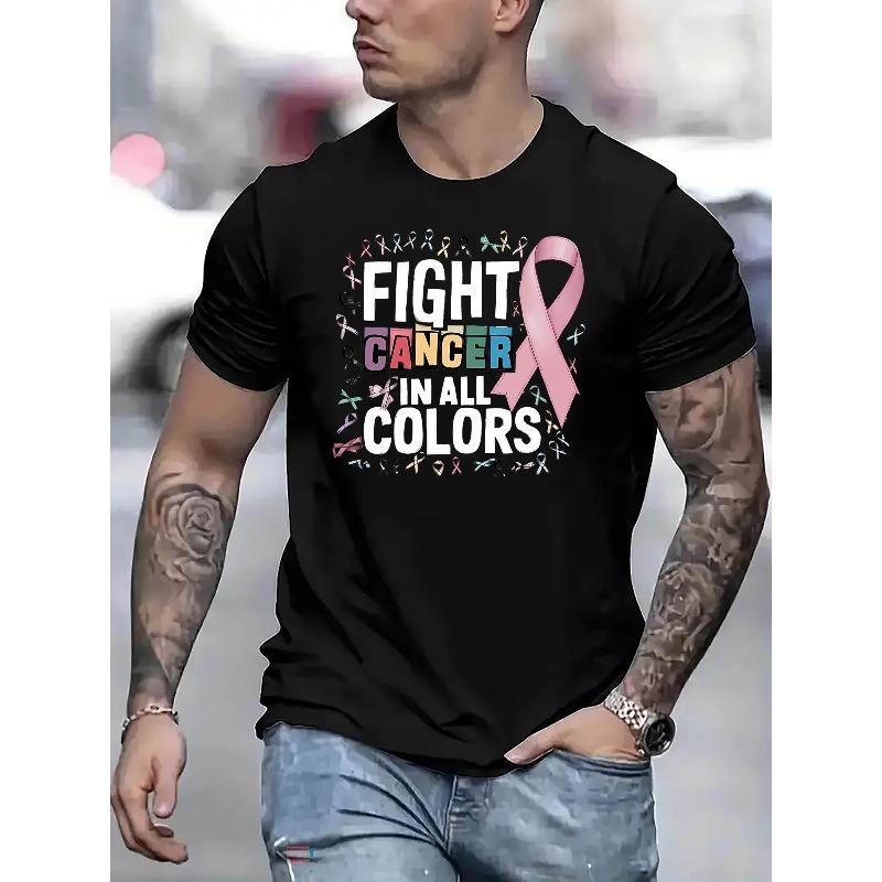 

Creative Design with Colorful Letter Patterns, Men S Trendy Round-Neck Short-Sleeve T-Shirt, Casual And Comfortable Lightweight Summer Top 4XL чорний
