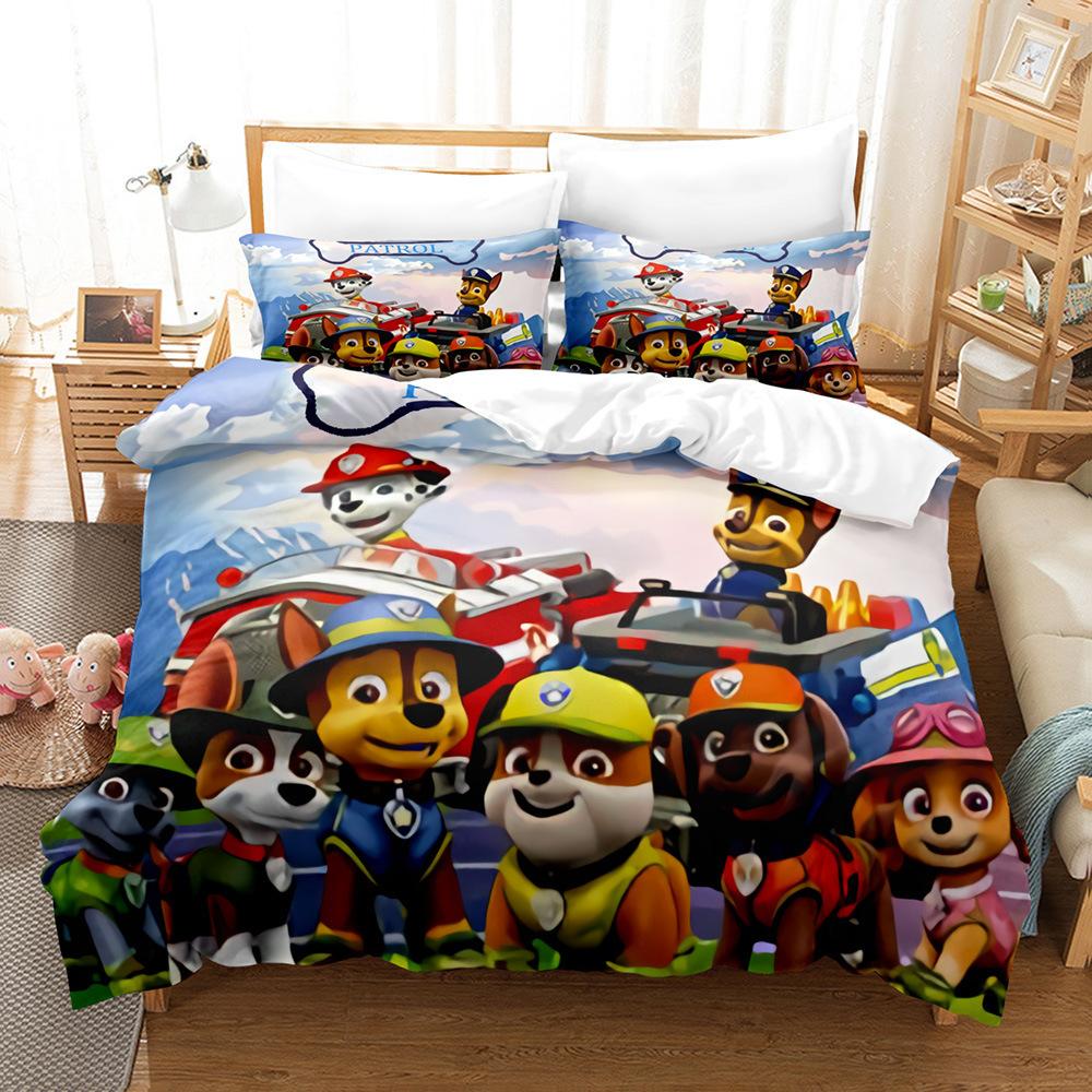 Set Tre Pezzi Wang Wang Copripiumino Federa Biancheria da Letto Stampa Digitale 3D