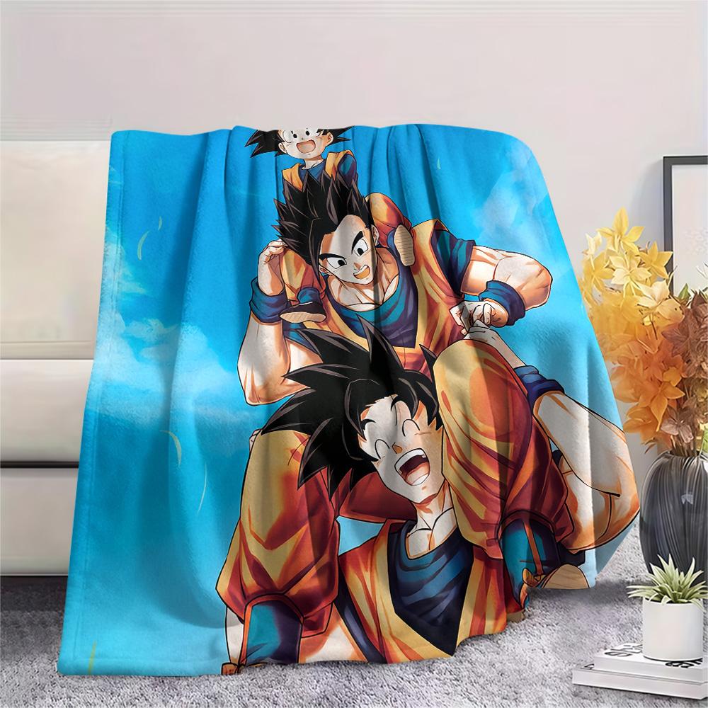 Koc flanelowy z nadrukiem Dragon Ball, Wysokiej jakości, Wygodny na wszystkie pory roku, Wystrój domu, Ciepło i komfort