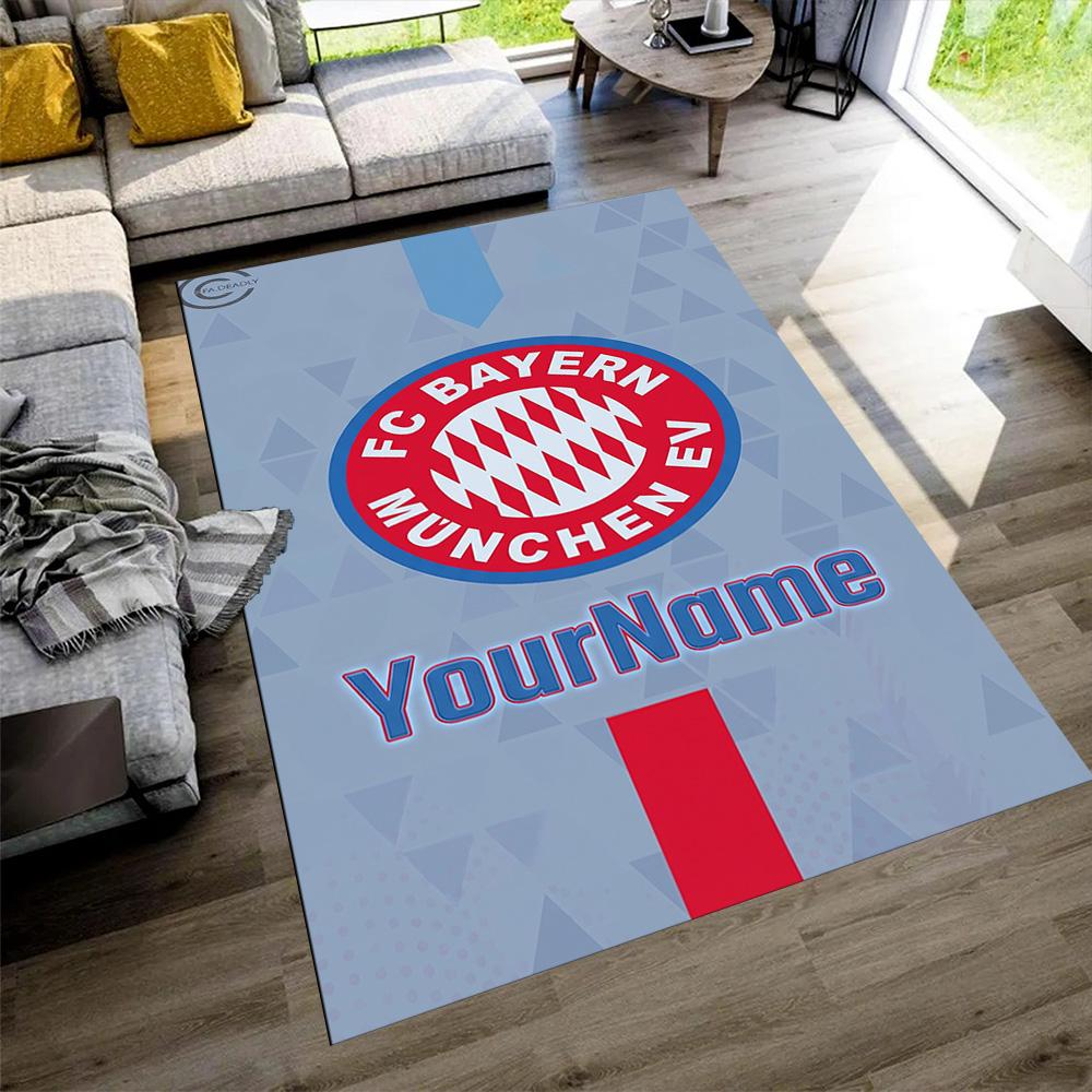 Bayern Munich Customize Your Name Carpet Perfect for Hallway Dining Room Game Room Playrooms Anti-slip Rug Decorate Offices