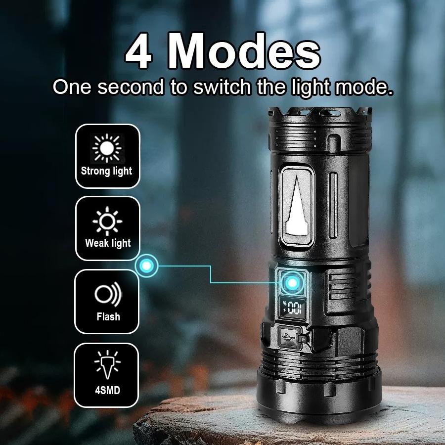 Super Bright 7*LED Flashlight High Light 4 Modes USB Rechageable Portable COB Hand Lamps Outdoor Camping Emergency Hand Lanterns