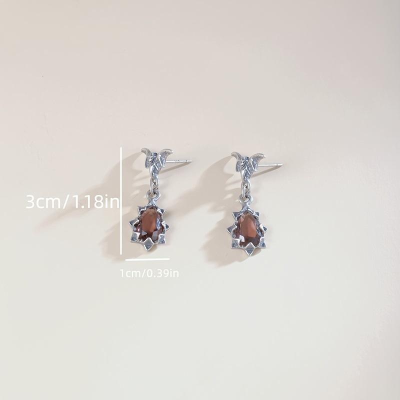 Classic Retro Personality Bat Droplet Shaped Zircon Earrings for Men and Women Hip Hop Street Rock Party Jewelry Gifts