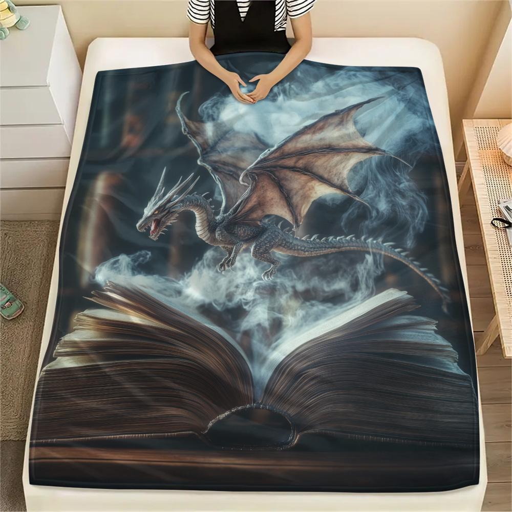 Glowing Books  Print Flannel Blanket, High Quality Comfortable for All Seasons, Home Decor, Warmth and Comfort