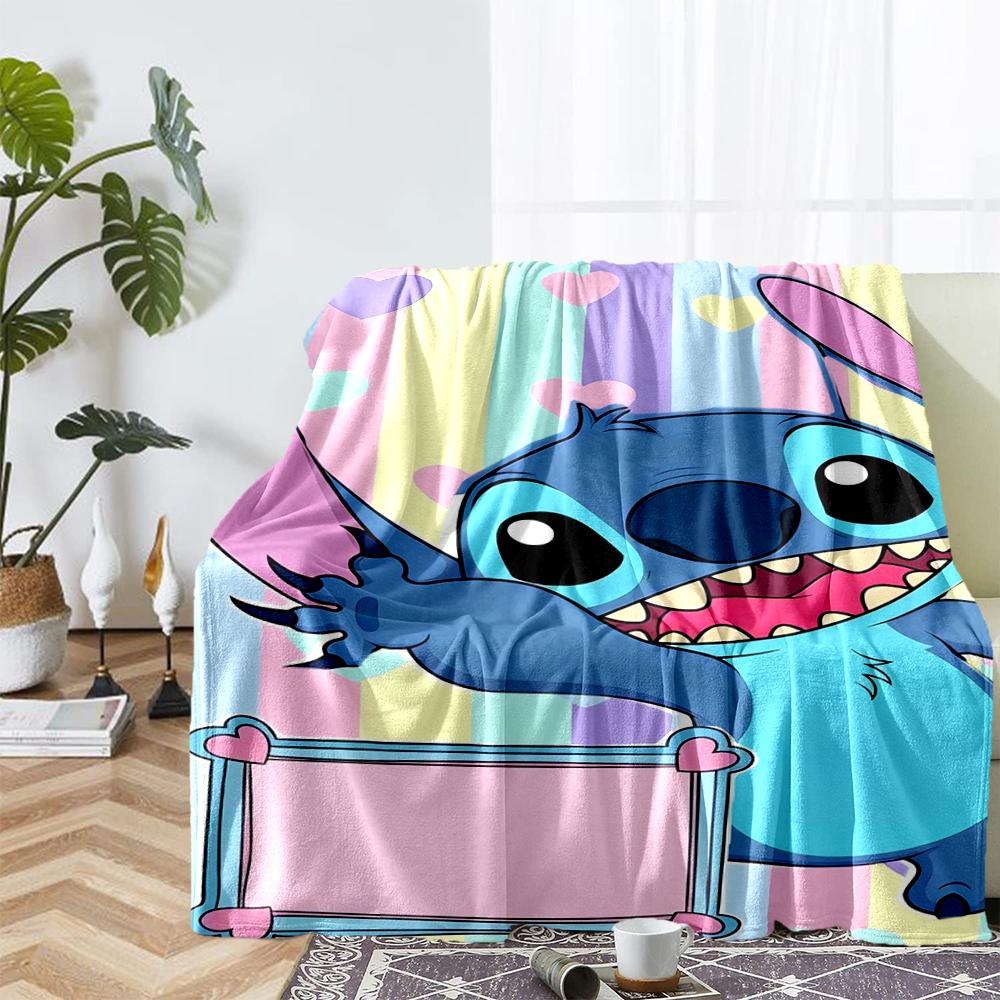 Stitch Theme Printed Blanket - Perfect for Couch, Bed, Travel & Outdoor Use | Machine Washable, Cozy & Durable.
