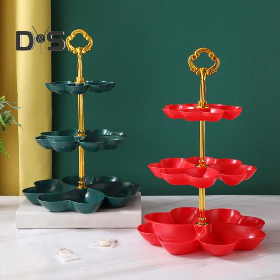 Suport coș cu fructe pentru blat de bucătărie Suport pentru fructe cu economie de spațiu cu 3 niveluri Organizator pentru tavă cu alimente pentru fructe, gustări, deserturi