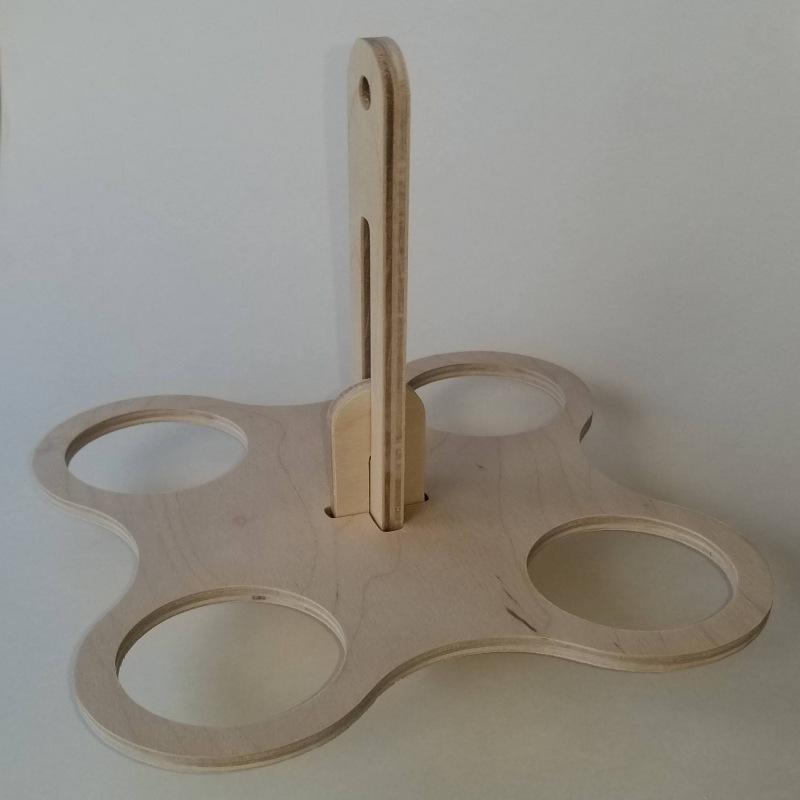 

Wooden Outdoor Simple Bird Feeders with 4 Mouth Slots, Hanging Feeders Hummingbird Feeder