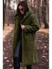 Fur Coat Women ,hooded Collar, Pure Color, Loose and Casual, Long-sleeved Faux Fleece Jacket