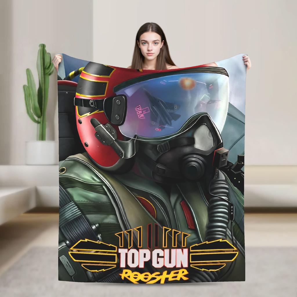 Top Gun Sign Tom Cruise Fighter  Flannel Blanket  Warm Soft Throw Blanket for Couch Bed Travel Pattern Bedspread Sofa Bed Cover