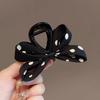 Korean Retro Polka Dot Black and White Bow Claw Clip