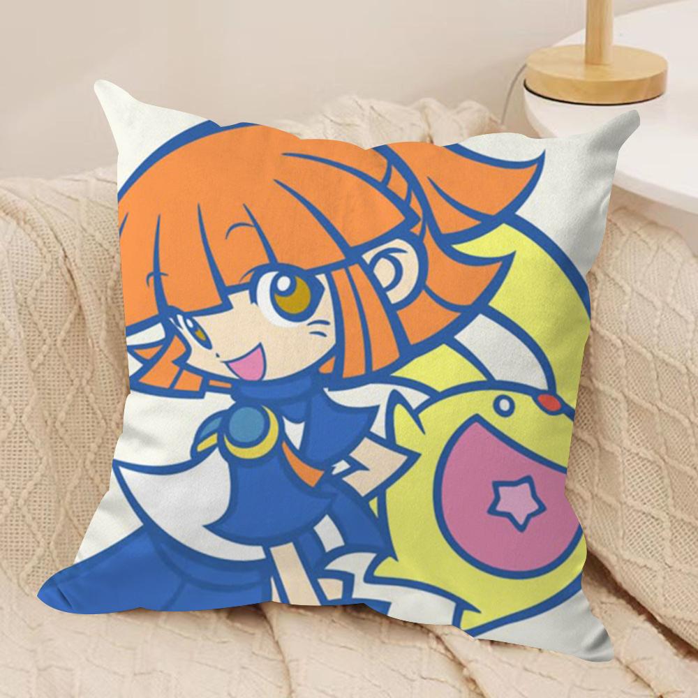 P-Puyo P-Pop Fever Cushion Cover Soft Plush Fabric Double-Sided Printed Sofa Cushion Cover for All Seasons Home Decor Gift