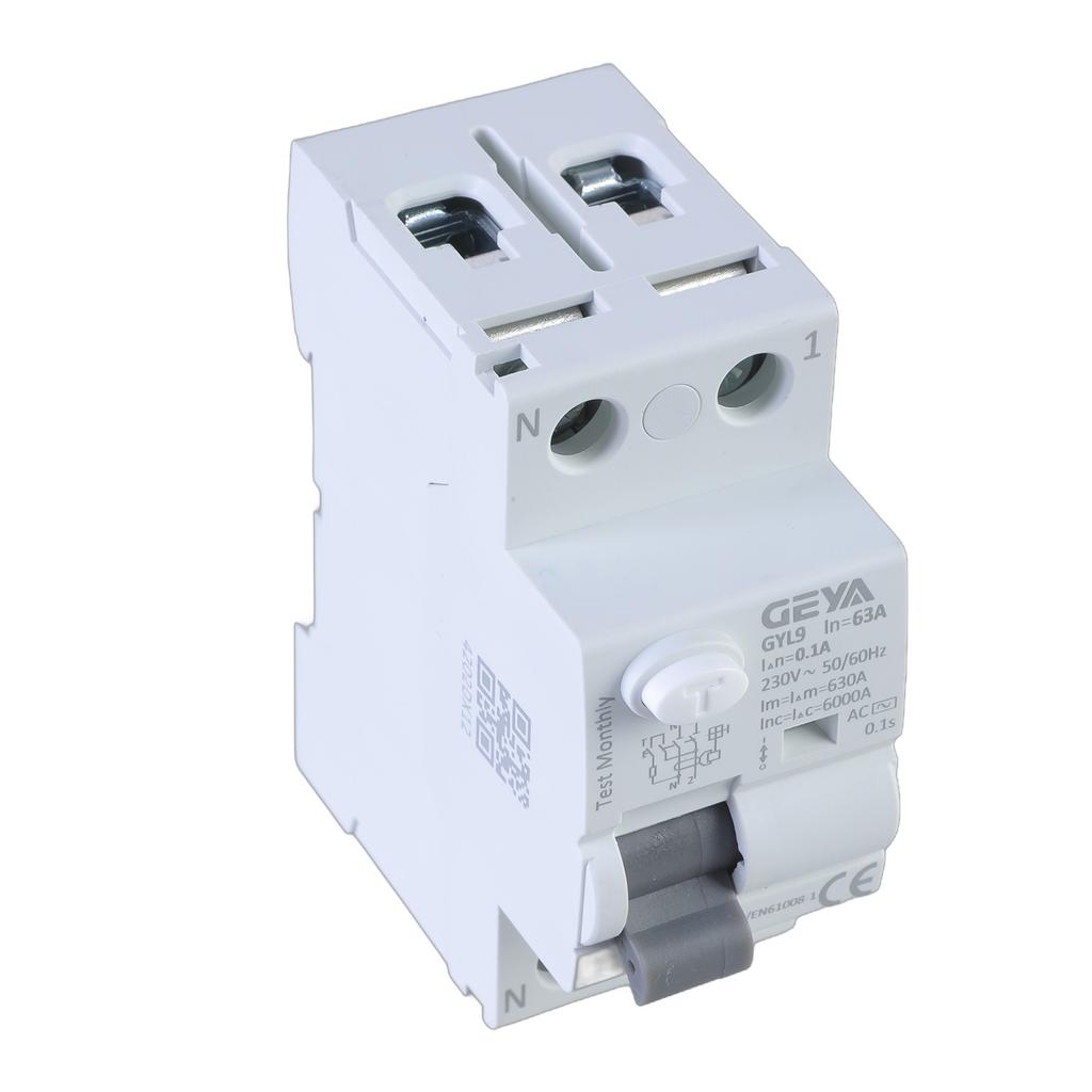 2P 63A Din Rail Earth Leakage Current Breaker Residual Current Circuit Breaker 30mA/100mA/300mA Residual Current Device