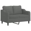 Vidaxl 2-Osobowa Sofa Z Poduszkami, Ciemnoszara, 120 Cm, Tkanina