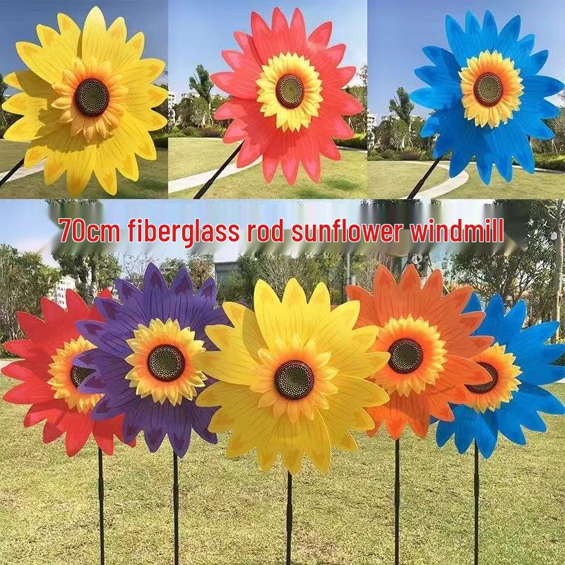 Colorful Wooden Sunflower Windmill Toy 