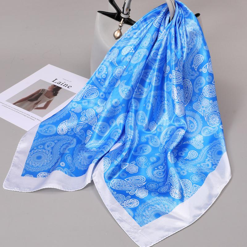 90 Square Scarves, Silk Scarves, Women's New Spring and Summer High-end Sense Versatile, Thin Scarves, Shawls Outside