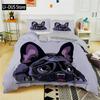 3D Hunde Bettwäsche Set Niedliches Französische Bulldogge Welpe Bettbezug Sets Cartoon Bettdecke Haustiere Heimtextilien Queen 2/3Stk. King Full