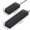 Usb3.0 Hub 4In1 7In1 Usb Splitter .0 Usb Adapter Multi-Port Independent Power Switch Extender 30Cm Cable