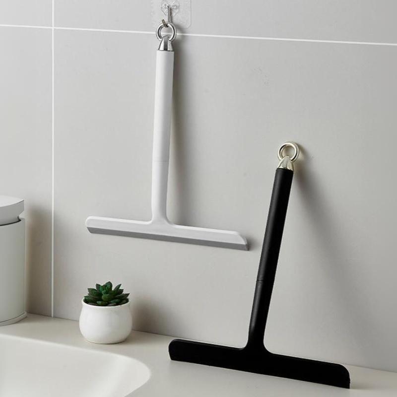 Silicone Squeegee Plastic Handle Dual Blade Streak Free Glass Mirror Cleaner For Bathroom Household Window Use