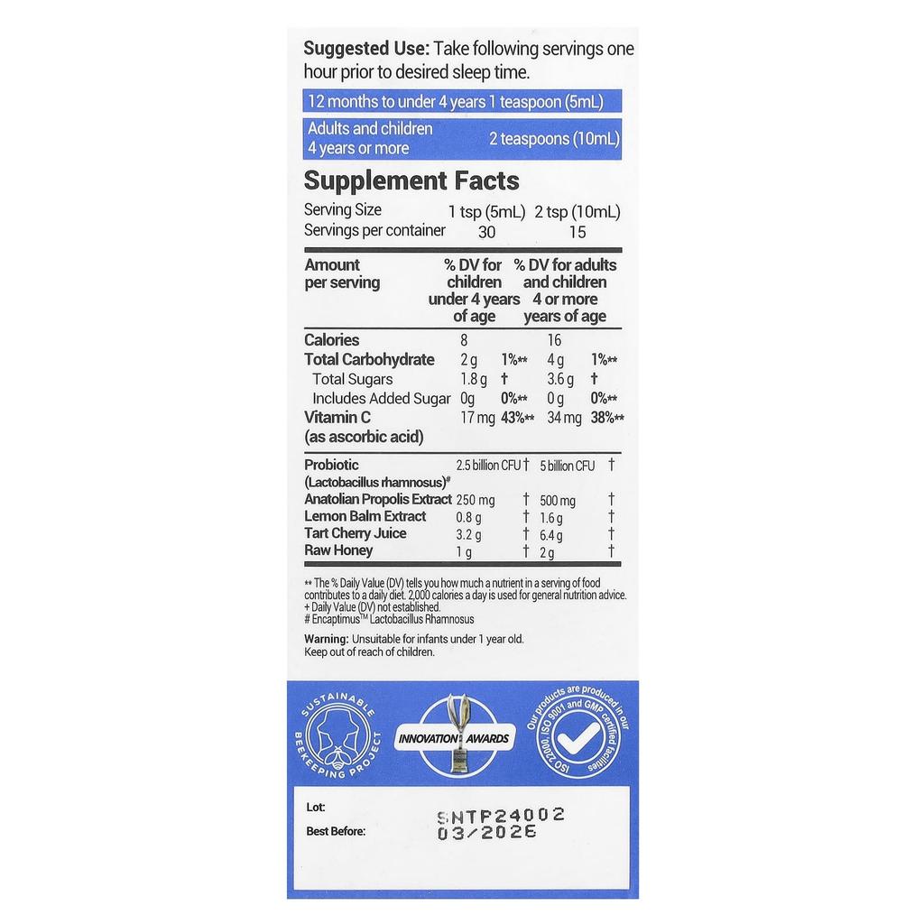 Bee & You, Propolis Immune, Night Syrup, Children & Adults, 150Ml(5Fl Oz)