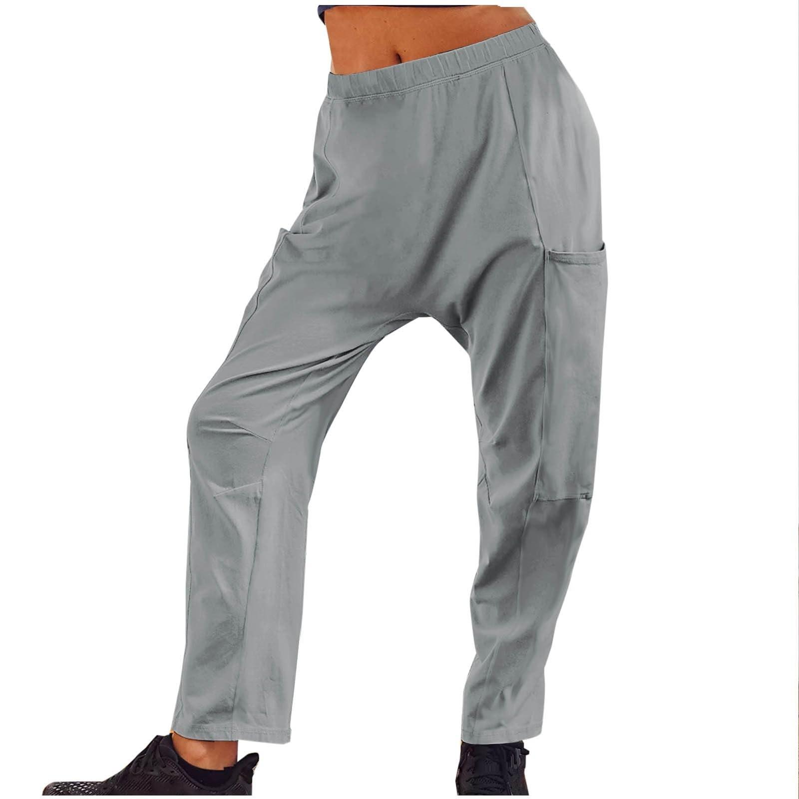 

Эластичные повседневные спортивные брюки однотонные повседневные брюки для женщин с карманами S