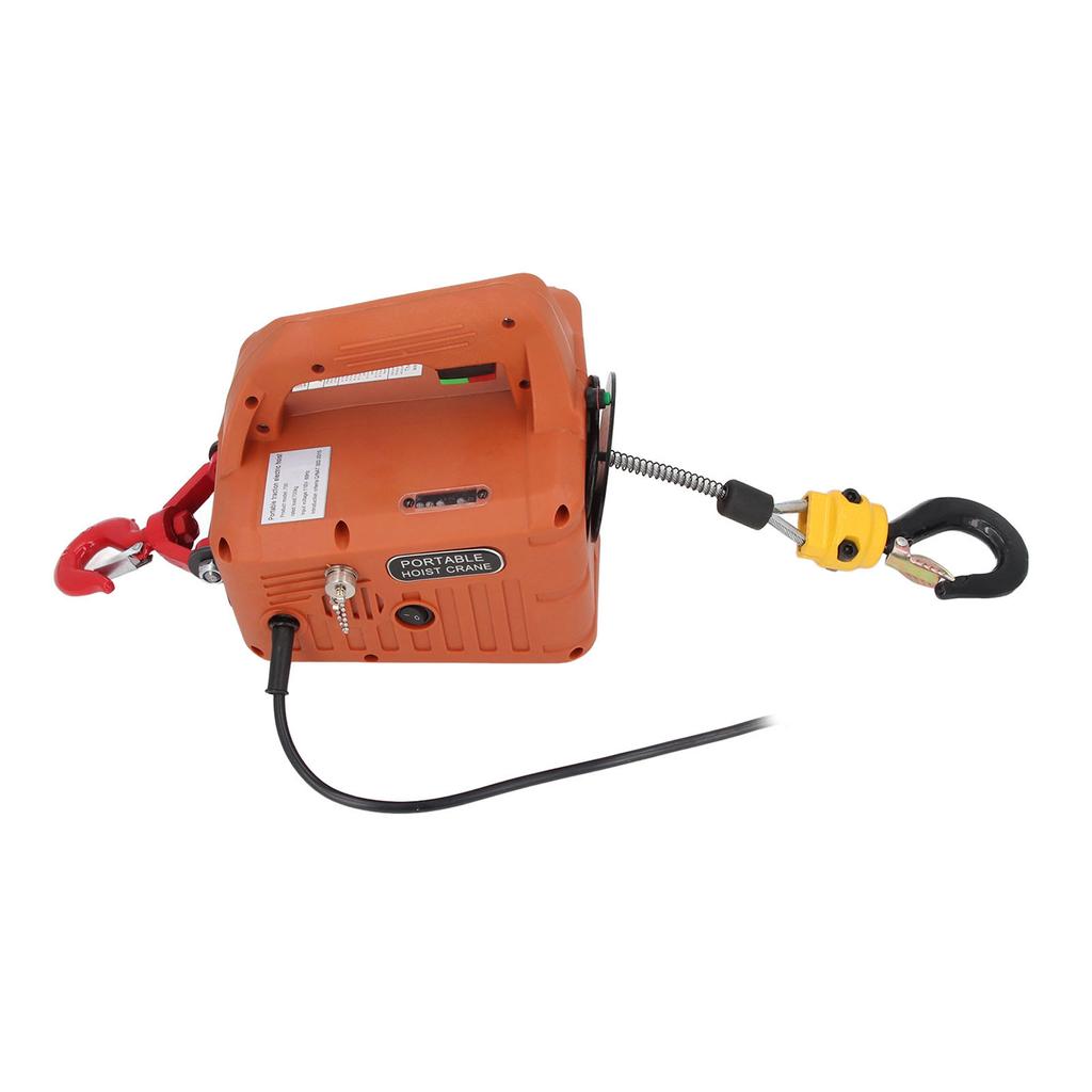 Electric Hoist Winch 3 in 1 1540lbs 1500W Portable Power Crane 7.6m Lifting Traction Towing 4m min for Warehouse
