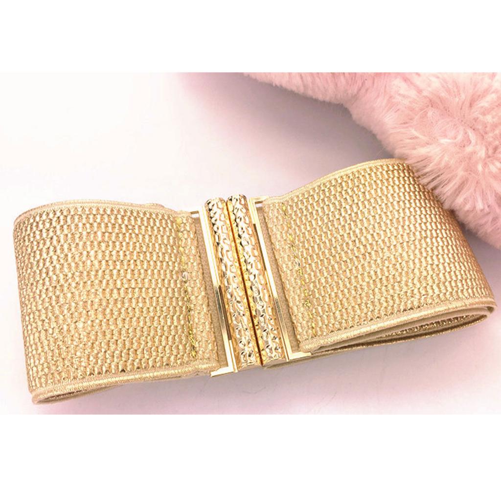 2pcs Elastic Stretch Wide Waist Belt Fashionable Women Waistband Adjustable Belt for Parties and Event