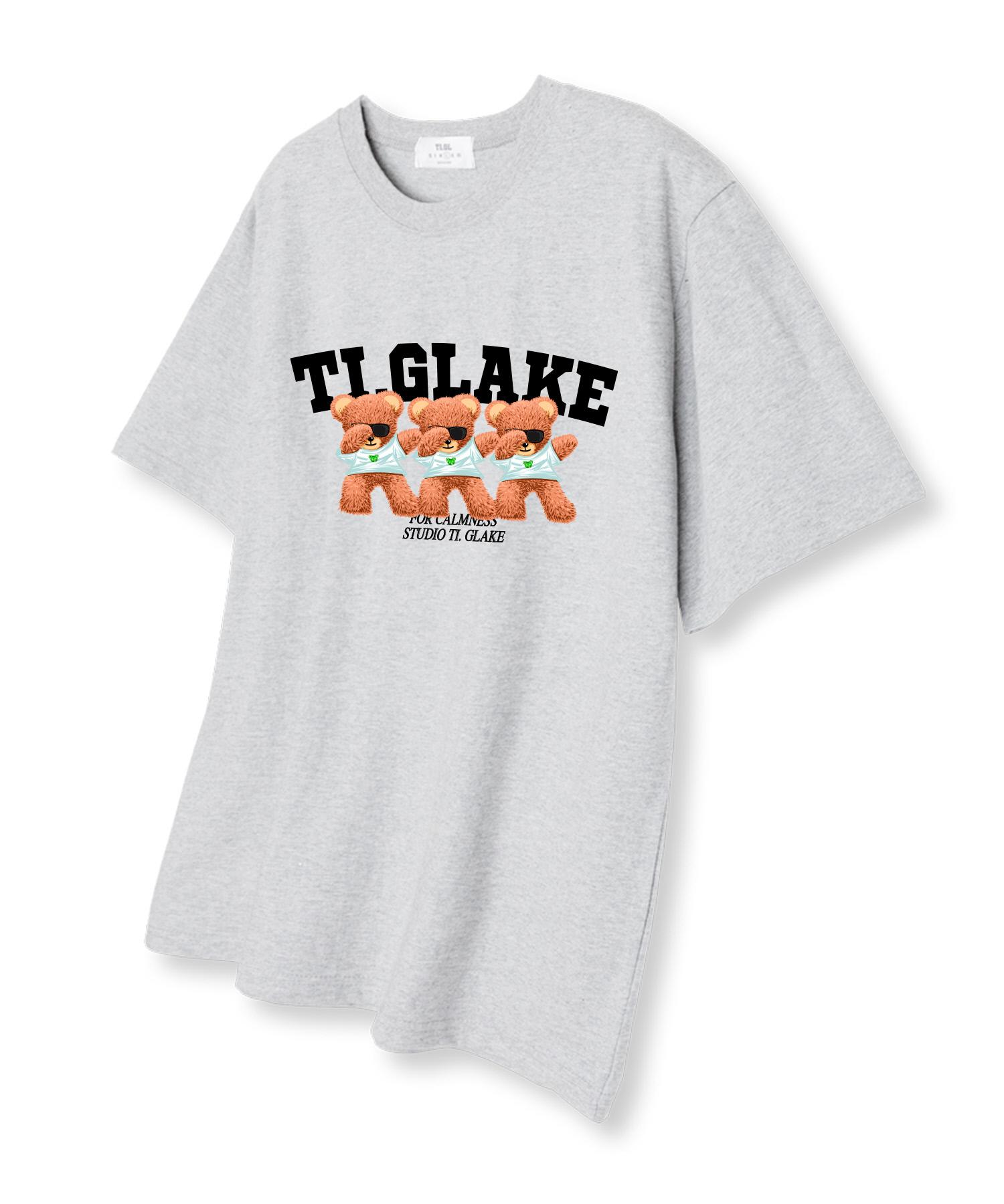 Футболка с коротким рукавом Tee Glake Swag Bear Светло-серая Xxl