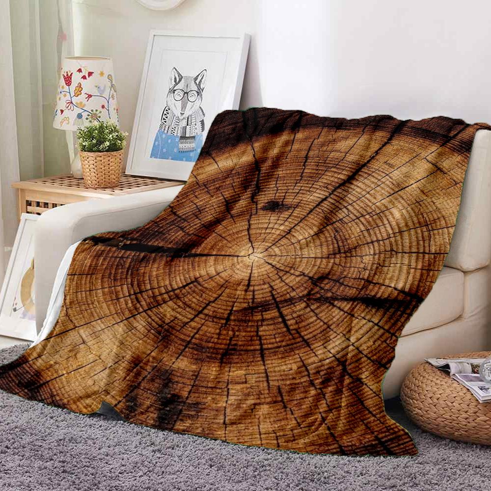 Wood Texture Flannel Blanket Throw Blanket Soft Warm Sofa Bed Camping Car Home Decor Unique Christmas Gift C9301801
