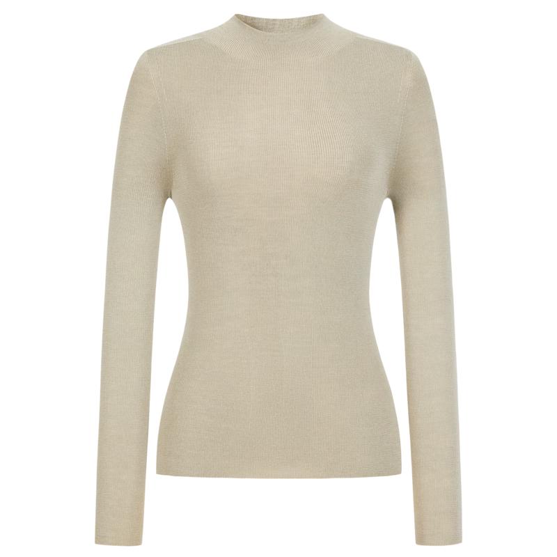 JOOZE ANACO Women's Seamless 100% Wool Machine Washable Base Layer Knit Top