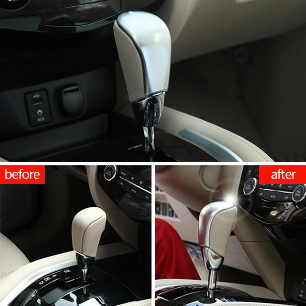 Gear Head Trim for Nissan X-trail XTrail T32 Rogue 2014-2020 Car Gear Head Shift Knob Cover Gear Shift Handle Ball Collars