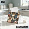 1pc Tissue Box, Vintage Rustic Woodland Warm Autumn Charm Pattern, 2D Flat Printing, Many Uses, Folds Flat, Tissue Container, for Automotive Use, 2D F