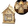 Led Light Wood House Adorable Christmas Tree Hanging Ornaments For Holiday Decor