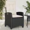 Vidaxl Folding Garden Chairs, 2 Pcs, Cushions, Black Rattan Pe