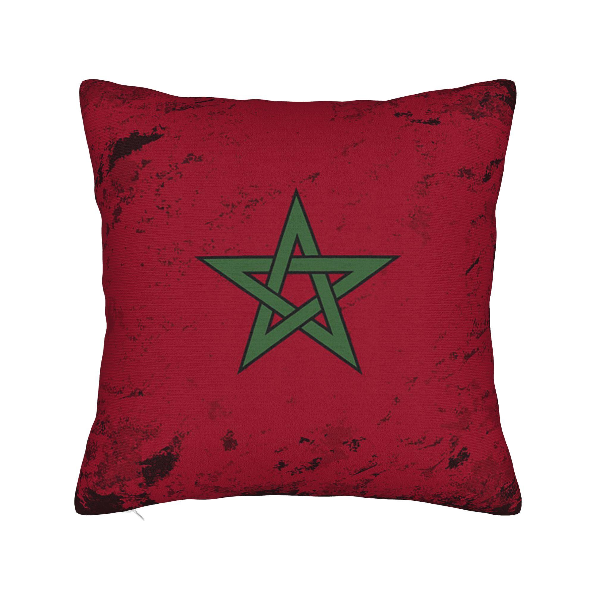 

Morocco Moroccan African Vintage Flag Pillowcase Polyester Cushion Cover Decorative Throw Pillow Case Cover Home Zipper 4545cm 30x30cm 12x12in