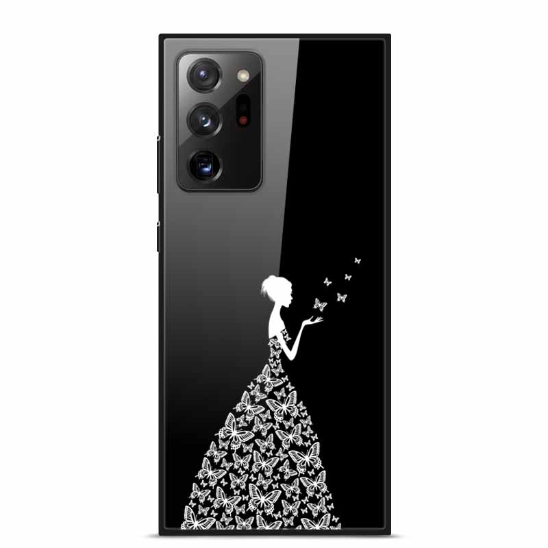 Glass Back Cover For Samsung Note 20 Ultra Case Tempered Glass Case For Samsung Galaxy S21 Ultra Case S 21 Note20 Ultra Funda