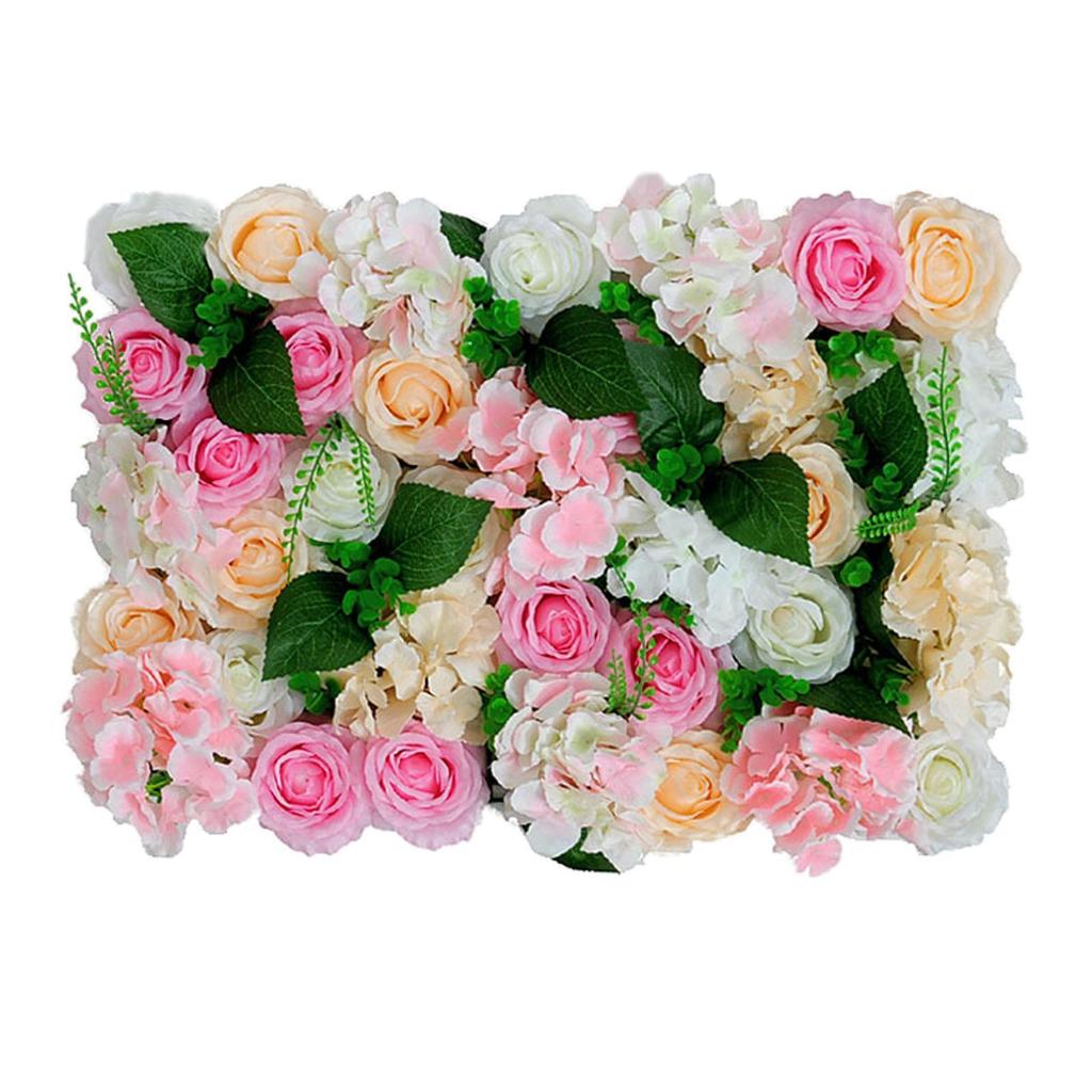 Artificial Flower Wall Panel Rose Flower Backdrop for Wedding Stage Home