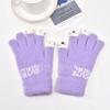 New Autumn and Winter Knitted Plush Gloves Warm and Thickened Finger Gloves