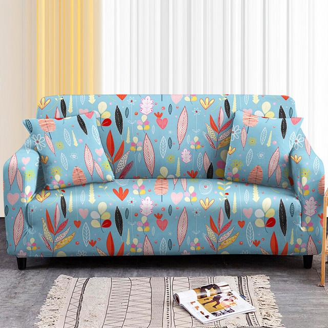 Flower Printing Stretch Sofa Cover Elastic Furniture Protector Slipcovers Couch Cover Sofa Covers For Living Room 1 /2 /3 /4 Seater