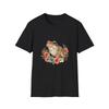 Frog Floral Watercolor Nature Black Tee Aesthetic T-Shirt